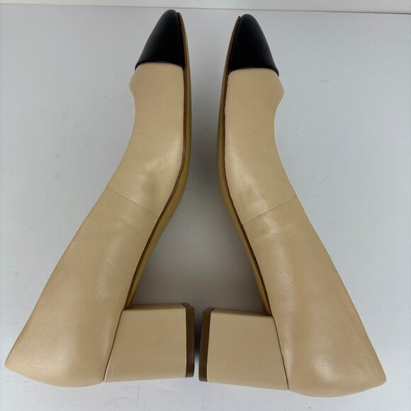 J. Crew Factory Bryn cap toe leather block heels 9.5 Old Money Preppy J6887 - Picture 6 of 10